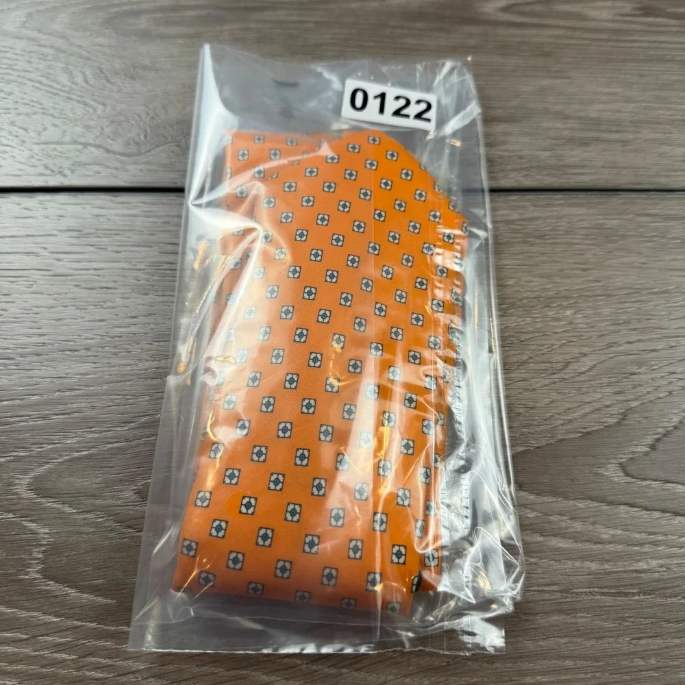 Chaps Ralph Lauren Mens Tie Silk Geometric Medallion Orange OS